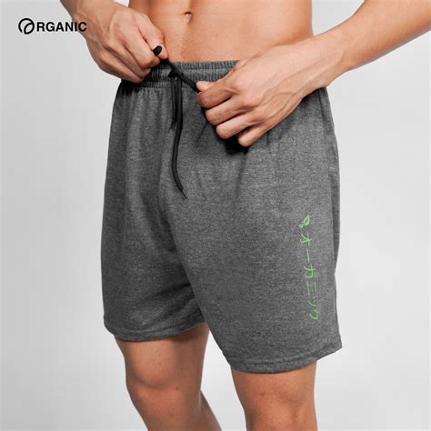 Organic Cotton Jogger Shorts For Men Black Blue Gray Gym Short Active Wear Workout Sports