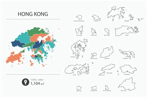 Map Of Hong Kong With Detailed Country Map Map Elements Of Cities