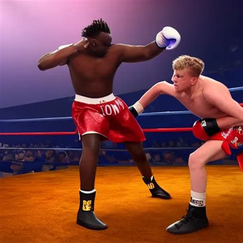 KREA KSI Fighting Jake Paul In A Big Arena With Dramatic Lights 4k