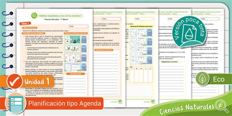 Planificación Agenda Unidad 1 Ciencias 1º Básico