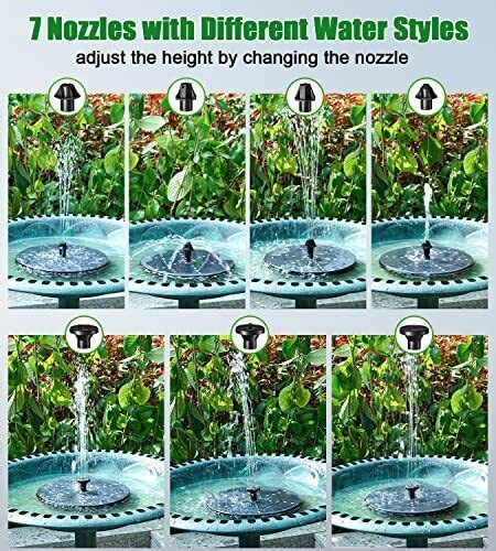 Solar Fountain 4w Bird Bath Fountains 2024 Upgraded Colorful 30led