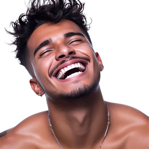 Premium Psd Young Happy Brazilian Man Laugh