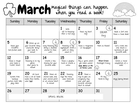 March Is Reading Month Parke Lane Elementary