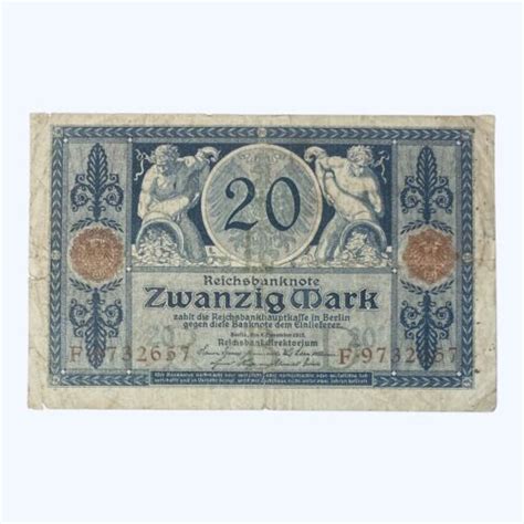 Germany Old German Marks Banknote Deutschland Reichsbanknote