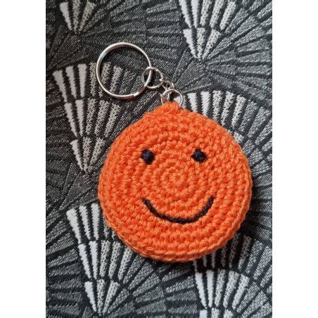 Porte clés au crochet Smiley Orange