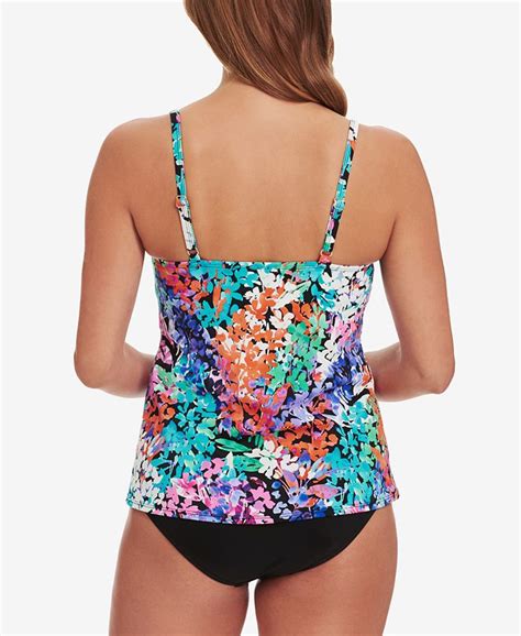 Swim Solutions Dream Garden Floral Print Underwire Tankini Top Created