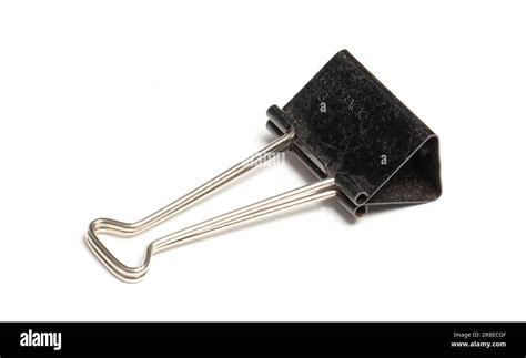 black metal clip isolated  white background stock photo alamy