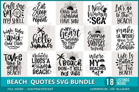 Beach Quotes Svg Bundle Masterbundles