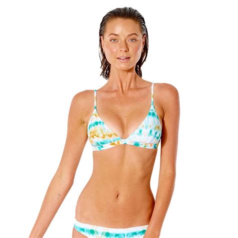 Rip Curl Summer Palm Fixed Triangle Bikini Top White Dressinn