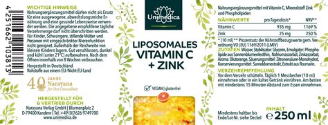 Liposomales Vitamin C Zink Ml Von Unimedica