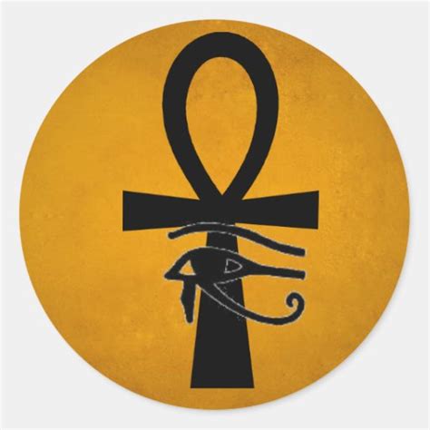 Ankh with Horus Eye Classic Round Sticker | Zazzle