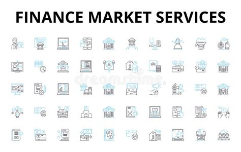 Finance Market Services Linear Icons Set Wealth Investment Stocks