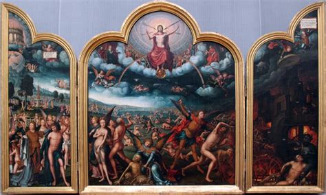 Last Judgment Jean Bellegambe 1523 Triptych Painting The Last