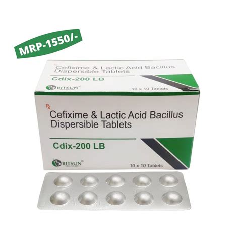 Cdix 200 LB CEFIXIME 200MG OFLOXACIN 200MG LACTIC ACID BACILLUS 60MS