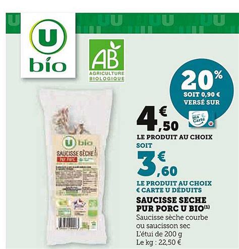 Promo Saucisse S Che Pur Porc U Bio Chez U Express Icatalogue Fr