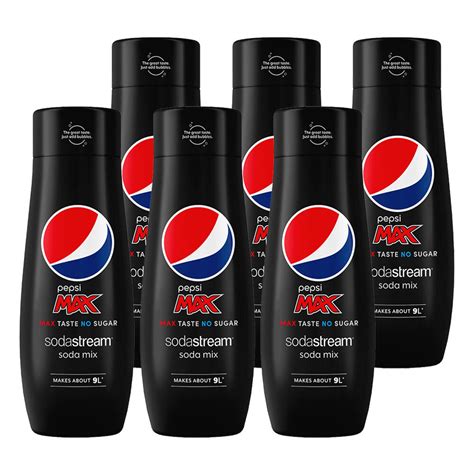 6x Sodastream 440ml Pepsi Max No Sugar Sodasparkling Water Syrupmix