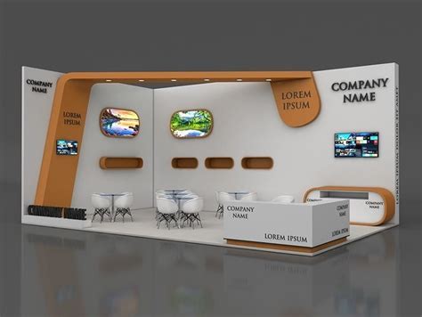 Booth Exhibition Stand Stall 6x9m Height 450 Cm 2 Side Open 3D Model