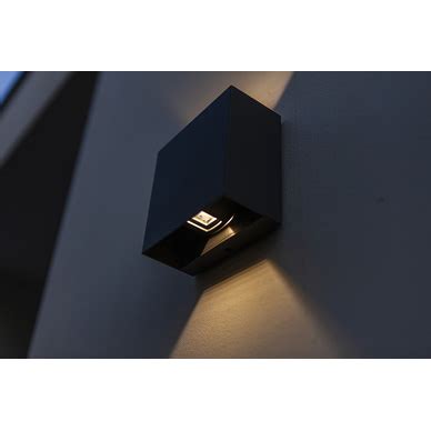 Lutec Gemini Beams Up Down Wall Light Ip W Lm K Black