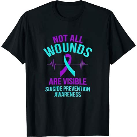 Womens Shirt Suicide Prevention Depression Mental Health Ribbon Not All