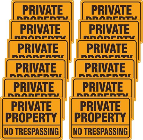 Amylove 12 Pcs No Trespassing Signs Private Property 10 X