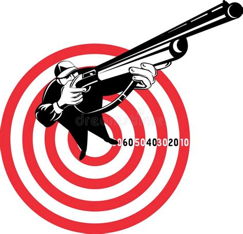 Shooter Aiming Shotgun At You Stock Vector Illustration Of Background