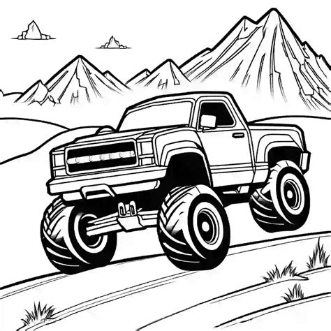 Racing monster truck coloring page Lulu Pages