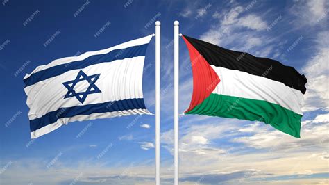 Premium Photo Israeli And Palestinian Flags