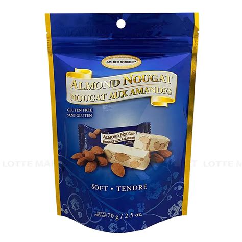 Kẹo Nougat Golden Hạnh Nhân Mềm Gói 70G