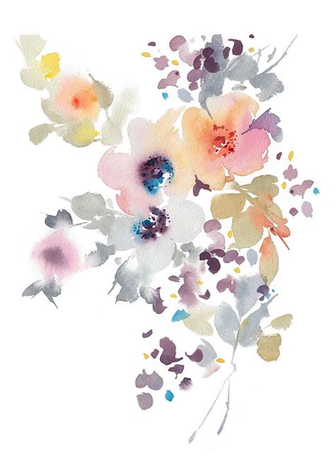 watercolor painting of flowers on white background