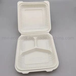 Biodegradable White Color Cornstarch X Compartments Food