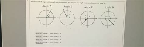 Solved Determine which angle satisfies each pair of | Chegg.com