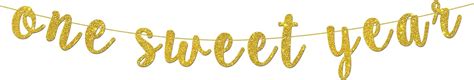 One Sweet Year Bannergold Glitter One Year Wedding