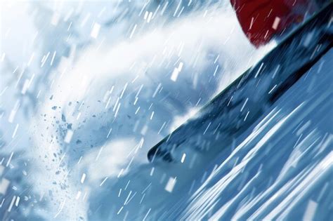 premium photo closeup action shot  skiing  snowboarding