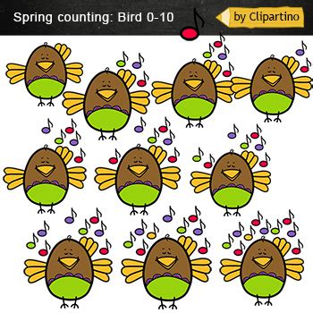 Spring Counting Clip Art Free Spring Math Clipart Bird Count Numbers