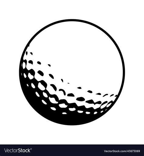 Golf Ball Vector Black And White