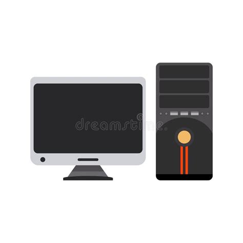 Personal Desktop Computer Or Pc On White Background Vector