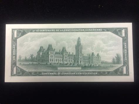 1967 - Canada $1 bank note - Canadian one dollar bill - 1867-1967