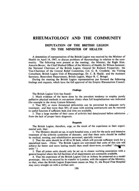 Rheumatology And The Community Annals Of The Rheumatic Diseases