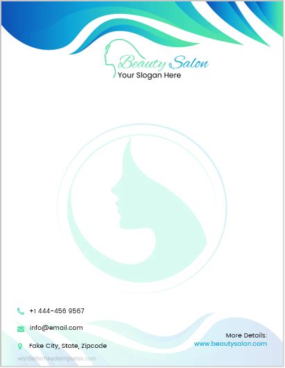 Beauty Salon Letterhead Templates For Ms Word Microsoft Word Letterhead Templates