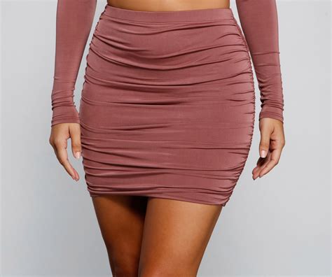 Windsor Sleek And Stunning Ruched Mini Skirt Hamilton Place