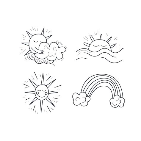 Premium Vector Sunny Weather Icons Set