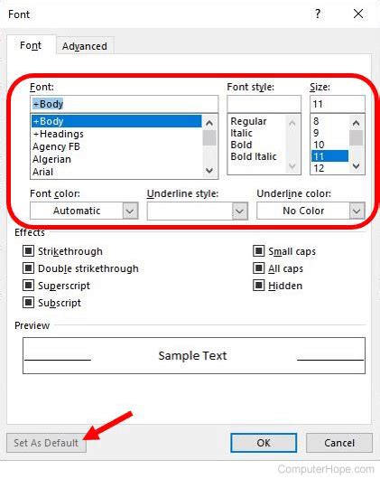 How To Change Default Font Settings In Microsoft Office Programs