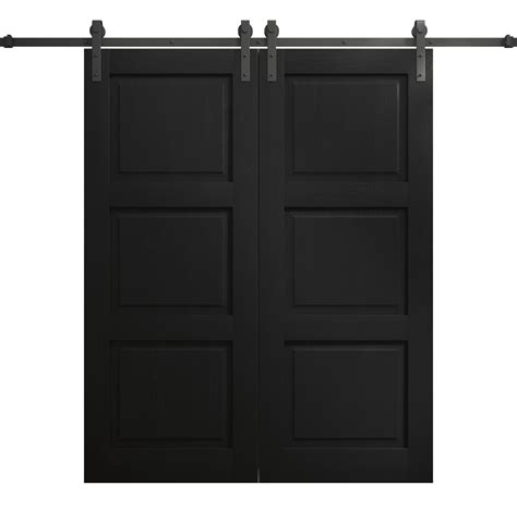 Modern Double Barn Door 36 X 80 Inches Ego 5010 Painted Black Oak