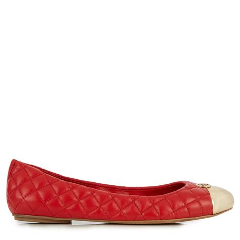 Tory Burch Kaitlin Quilted Leather Ballet Flats In Red Lyst