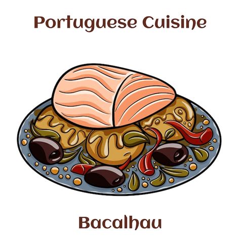 Premium Vector A Typical Portuguese Dish With Codfish Called Bacalhau