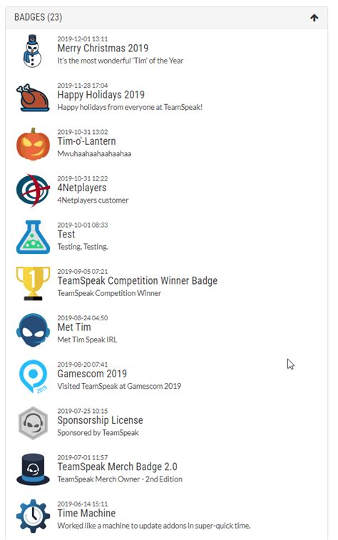 Teamspeak Badge List Outdated General Discussion Teamspeak