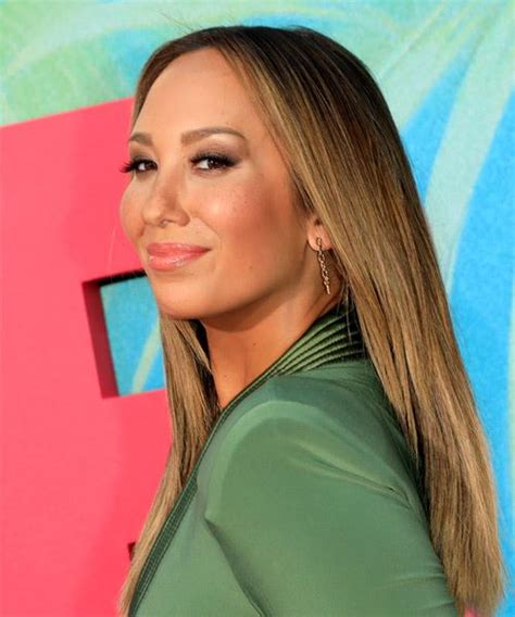 Cheryl Burke Long Straight Brunette Hairstyle With Blonde Highlights