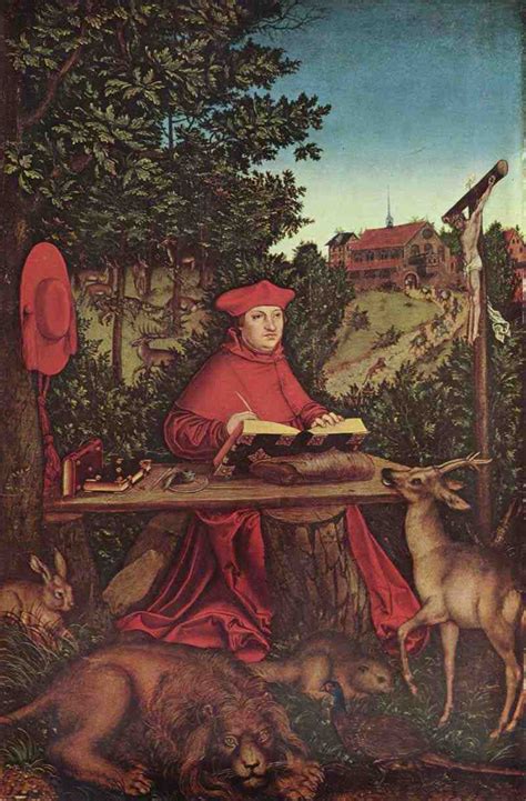 Portrait Of Cardinal Albrecht Of Brandenburg As St Jerome In The