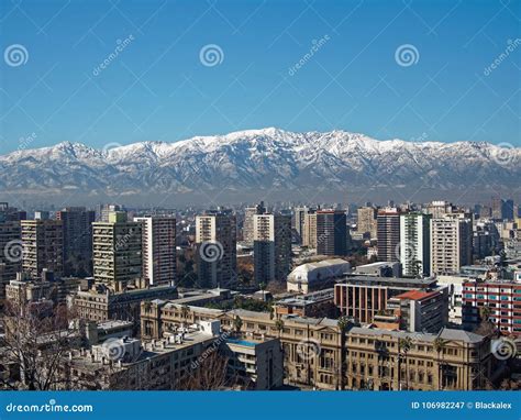 Santiago De Chile Skyline Aerial View Stock Image - Image of landscape ...