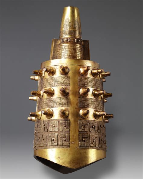 A Chinese gilt bronze bell, bozhong